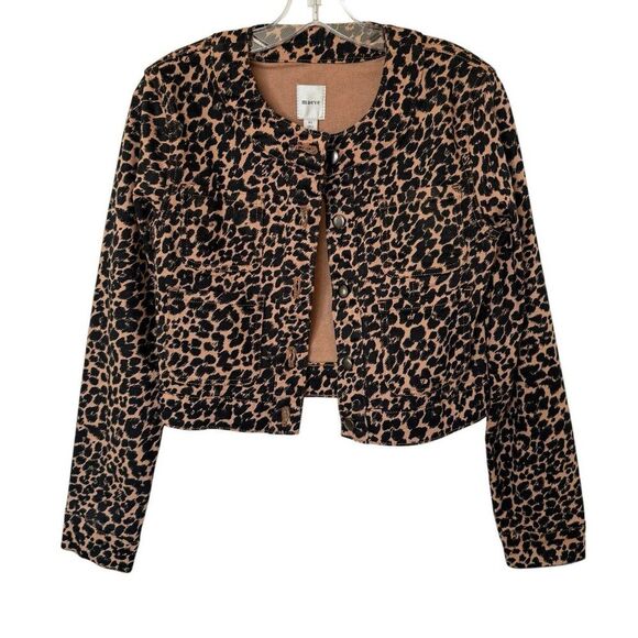 Anthropologie Cora Patch Pocket Jacket Maeve Leopard Animal Print Size XS Blazer - Picture 10 of 14